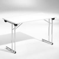 Kongress klapbord 120x50cm hvid med krom stel