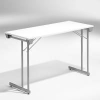 Kongress klapbord 120x50cm hvid med alugr&aring; stel