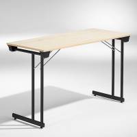 Kongress klapbord 120x60cm birk med sort stel