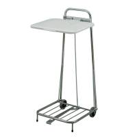 Affaldsstativ mobil med hvidt l&aring;g til 125 liter poser