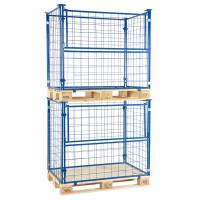 Pallebur til EUR-palle, stabel- og foldbart, h&oslash;jde 100cm, bl&aring;t