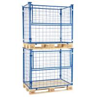 Pallebur til EUR-palle, stabel- og foldbart, h&oslash;jde 160cm, bl&aring;t
