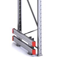 Truckv&aelig;rn til pallereol enkelt 1100mm h&oslash;j st&aring;l med r&oslash;d endestop