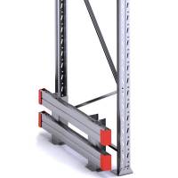 Truckv&aelig;rn til pallereol enkelt 1100mm h&oslash;j st&aring;l med r&oslash;d endestop