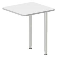 Office skrivebord tilbygning 60x60cm i hvid med alugråt stel