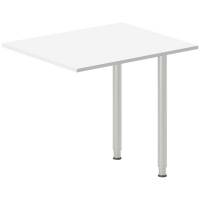 Office skrivebord tilbygning 80x60cm i hvid med alugr&aring;t stel