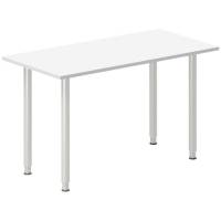 Office skrivebord tilbygning 120x60cm i hvid med alugr&aring;t stel