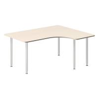 Office skrivebord højrevendt 160x120cm birk med alugråt stel