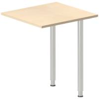 Office skrivebord tilbygning 60x60cm i birk med alugr&aring;t stel