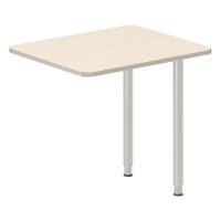 Office skrivebord tilbygning 80x60cm i birk med alugråt stel