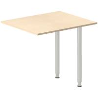 Office skrivebord tilbygning 80x60cm i birk med alugr&aring;t stel