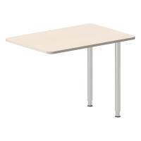 Office skrivebord tilbygning 100x60cm i birk med alugråt stel