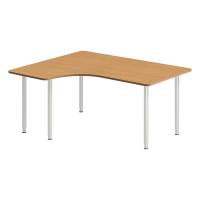 Office skrivebord venstrevendt 160x120cm bøg med alugråt stel