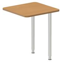 Office skrivebord tilbygning 60x60cm i bøg med alugråt stel