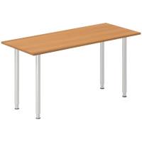 Office skrivebord tilbygning 140x60cm i bøg med alugråt stel