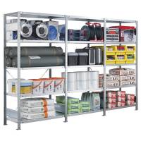 Boltless f&oslash;lgesektion lagerreol rygkryds 3000x750x400 250 kg