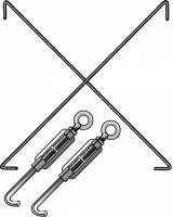 Boltless rygkryds S-fag 1300mm galvaniseret komplet