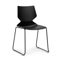 Office Fly konferencestol sort med sort stel