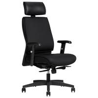 Kontorstol AS6002 tekstil med nakkestøtte og armlæn sort