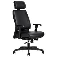 Kontorstol AS6 med nakkestøtte skind sort