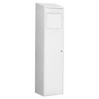 Snavsetøjsskab 190x40x55cm med cylinderlås, skråt tag og lys grå dør