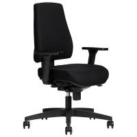 Office kontorstol med arml&aelig;n, sort stof og stel
