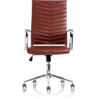 Juel konferencestol med armlæn i brun skindimitation