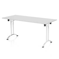 Office Party klapbord 140x80cm lys grå med forkromet stel