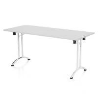 Office Party klapbord 160x80cm lys gr&aring; med forkromet stel