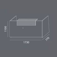 Libra Receptionsskranke komplet med skrivebord 173 cm lys gr&aring;