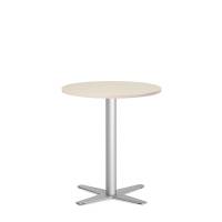 Office cafebord Ø65cm højde 73,5 cm birk med alugrå stel