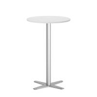 Amy cafebord &Oslash;65cm h&oslash;jde 105cm i hvid med alugr&aring;t understel