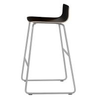 Cafe VII barstol sort laminat og alugråt understel