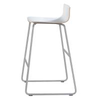 Cafe VII barstol hvid laminat og alugråt understel