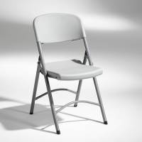 Klapstol Norman med gråt sæde og ryg og alugråt stel