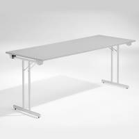 Dinner Style klapbord 180x80cm lys gr&aring; med alugr&aring; stel