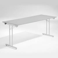 Dinner Style klapbord 180x80cm lys gr&aring; med alugr&aring; stel