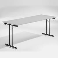 Dinner Style klapbord 180x80cm lys gr&aring; med sort stel