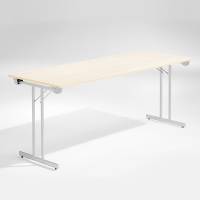 Dinner Style klapbord 180x80cm birk med alugr&aring; stel