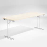 Dinner Style klapbord 180x80cm birk med alugr&aring; stel