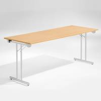 Dinner Style klapbord 180x80cm b&oslash;g med alugr&aring; stel