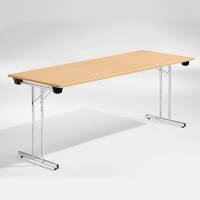 Dinner Style klapbord 180x80cm b&oslash;g med krom stel