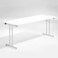 Dinner Style klapbord 180x80cm hvid med alugr&aring; stel