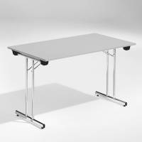 Dinner Style klapbord 120x80cm lys gr&aring; med krom stel