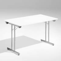 Dinner Style klapbord 120x80cm hvid med alugr&aring; stel