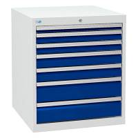 V&aelig;rksted skuffesektion 819x705x736mm med 7 skuffer