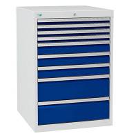 V&aelig;rksted skuffesektion 700/07 1019x705x736mm med 9 skuffer