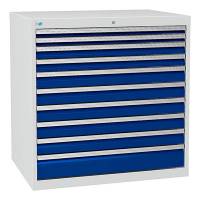 V&aelig;rksted skuffesektion 1019x1005x736mm med 10 skuffer