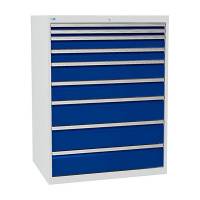 V&aelig;rksted skuffesektion 1319x1005x736mm med 9 skuffer