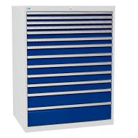 V&aelig;rksted skuffesektion 1319x1005x736mm med 13 skuffer